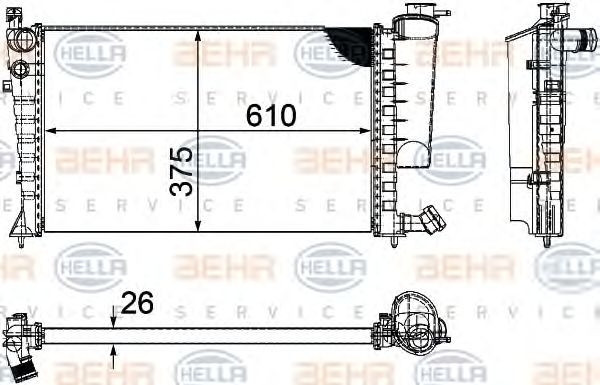 Radiator, racire motor PEUGEOT 306 1,1-2,0 93-02 +/-AC