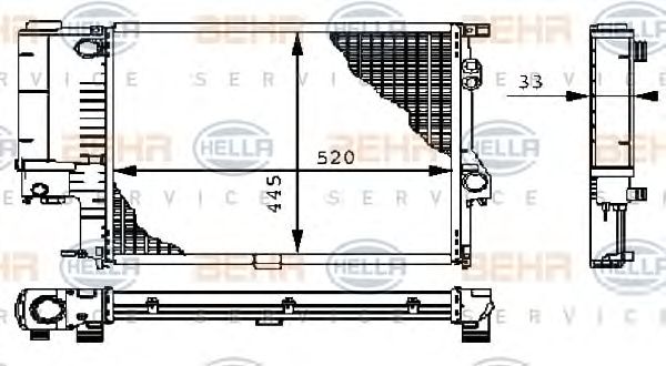 Radiator, racire motor BMW E39 520 95-