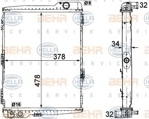 Radiator, racire motor VW A80 1,9-2,3 -91