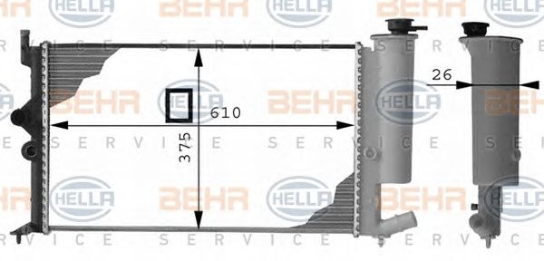 Radiator, racire motor PEUGEOT 406 1,6-2,0 CITROEN XSANTIA