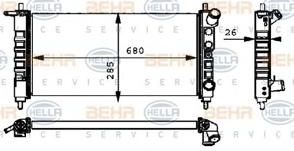 Radiator, racire motor OPEL CORSA B 1,0/1,2 96-00 +AC