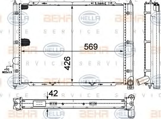 Radiator, racire motor VW T2 1,6-2,1 81-92