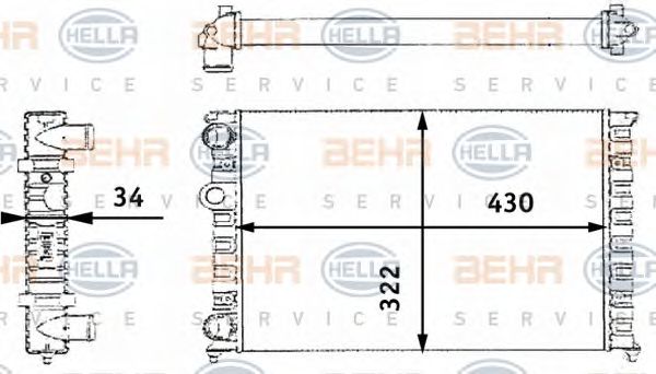 Radiator, racire motor VW GOLF 3/VENTO 1,4/1,6