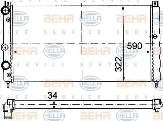 Radiator, racire motor SKODA FELICIA 1,6/1,9D 95-01 +/-AC