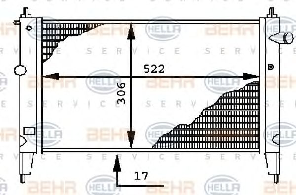 Radiator, racire motor OPEL ASTRA 1,4-1,6B 91-/98- 525X322