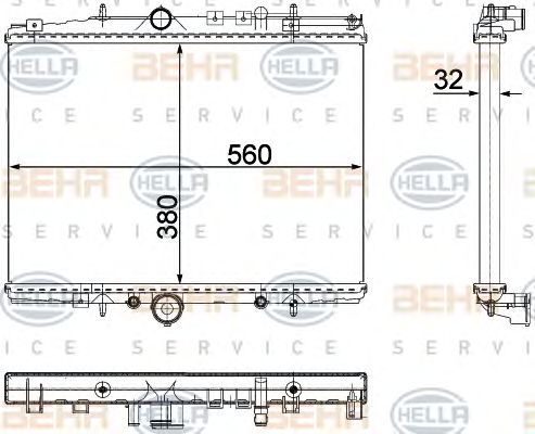 Radiator, racire motor CITROEN C5 2,0 16V/2,0HDI 01-