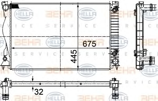 Radiator, racire motor AUDI A6 04-, A6 AVANT 05-, A6 ALLROAD 06- 2.4/2.8/3.0/3.2FSI