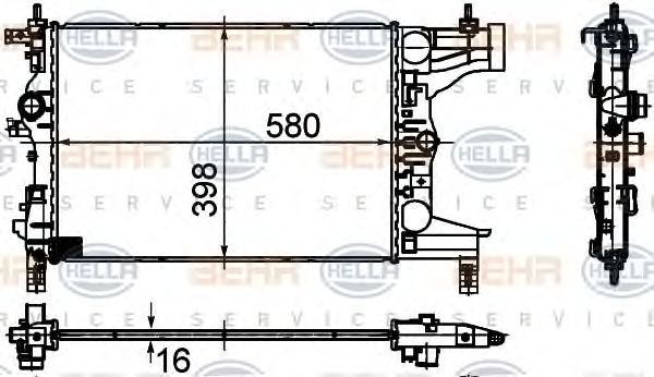 Radiator, racire motor CHEVROLET CRUZE 09- / ASTRA J 09- 1,6/1,8