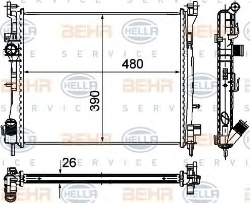 Radiator, racire motor RENAULT CLIO 1,5DCI 04- +AC