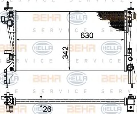 Radiator, racire motor FIAT QUBO 1,3D MULTIJET 08- +AC