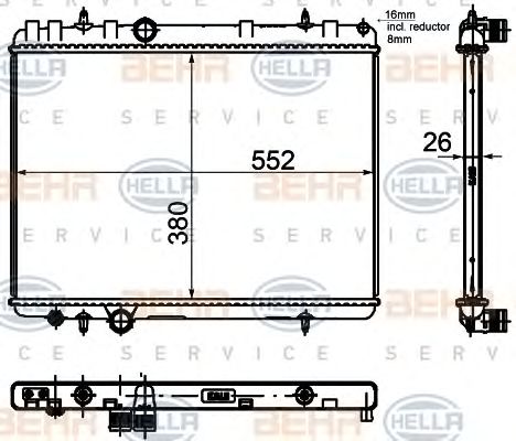 Radiator, racire motor CITROEN BERLINGO 1,6/2,0HDI/407 05-