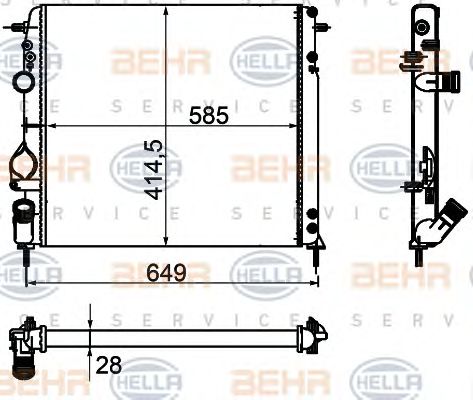 Radiator, racire motor RENAULT MEGANE I 1,9DCI/DACIA SANDERO