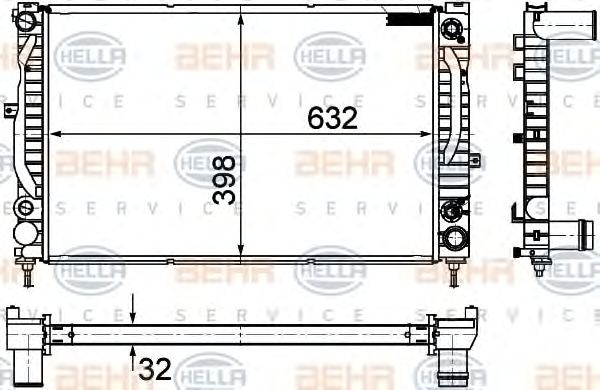 Radiator, racire motor VW A4/A6 2,4/2,8 V6 95-