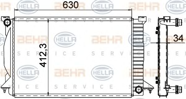 Radiator, racire motor VW A4 2,5TDI 01-