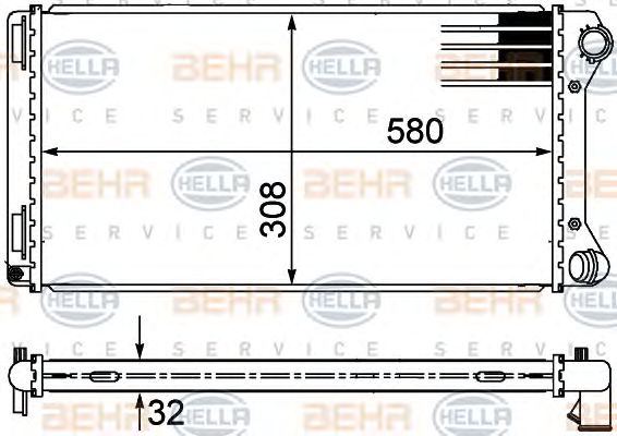 Radiator, racire motor FIAT PUNTO 1.9 DIESEL 7/2003-8/2009