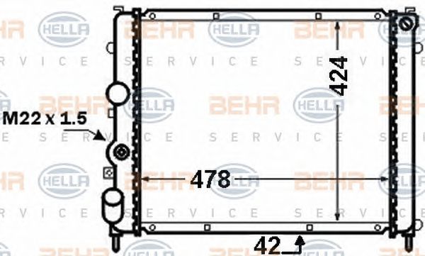 Radiator, racire motor RENAULT KANGOO 1,9 97-