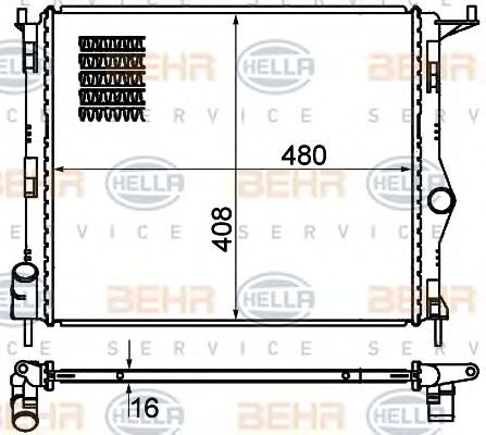 Radiator, racire motor DACIA LOGAN 06- 1.2/1.6, SANDERO 12/07- 1.2/1.4/1.6