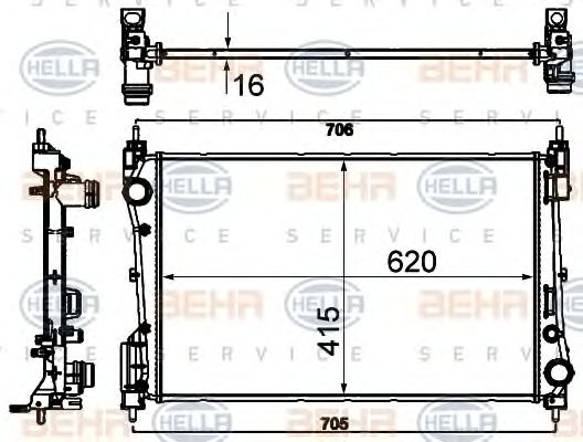 Radiator, racire motor FIAT GRANDE PUNTO 1,3D/CORSA D 1,3D