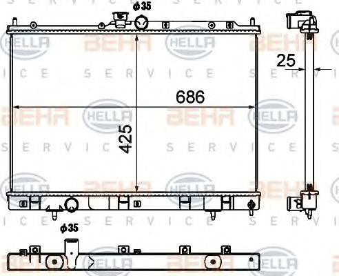 Radiator, racire motor MITSUBISHI OUTLANDER 2,4 03-