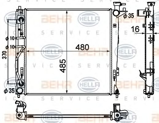 Radiator, racire motor HYUNDAI IX35 09- / SPORTAGE 10- 2,0D