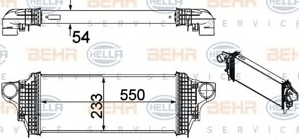 Intercooler, compresor MERCEDES-BENZ R CLASSE 280CDI/320CDI/300CDI/350CDI 06-, M CLASSE 05- 280CDI/350CDI, GL CLASSE 06- 320CDI/280CDI/350CDI BLUETEC