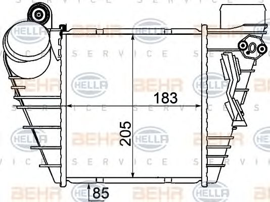 Intercooler, compresor VW BORA/GOLF 1,9 TDI 00-05 85189,8183 intrare 71MM iesire 71MM