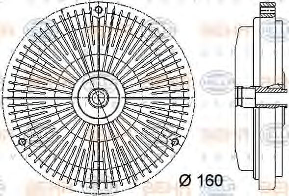 Cupla, ventilator radiator MERCEDES-BENZ M104 W202 93-