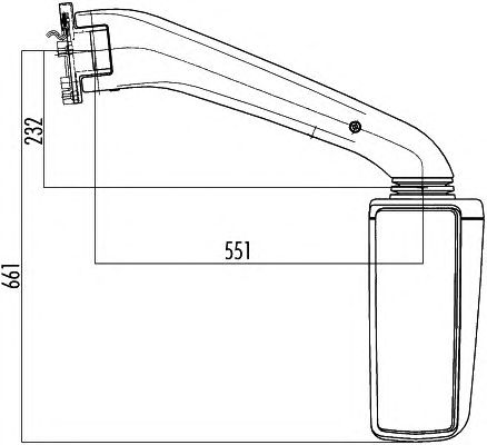 Oglinda exterioara; Oglinda exterioara, cabina; Oglinda exterioara