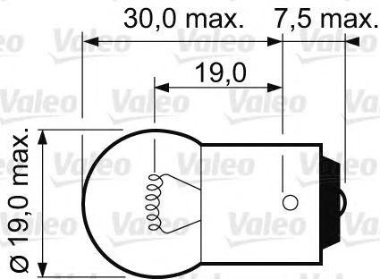 Bec, semnalizator 12V/10W R10W (metalic)