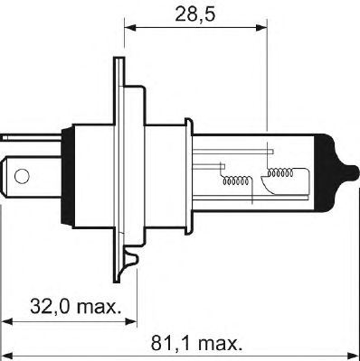 Bec far faza lunga H4 12V 60/55W P43T AQUA VISION