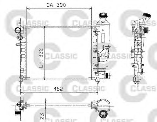 Radiator, racire motor PEUGEOT 106 1,0-1,4B 91-96 390X