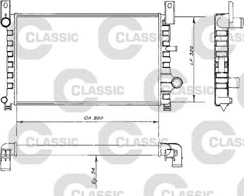 Radiator, racire motor FORD FIESTA 1,4-1,8D/TD 89- 500