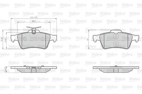 set placute frana,frana disc FORD TOURNEO/TRANSIT 1,8 02-13 123,1x52x16,6 TEVES