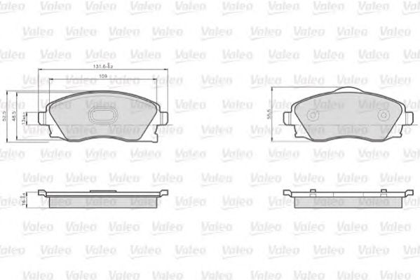 set placute frana,frana disc OPEL COMBO 1,3-2,0 CDTI 01- 131,6x55,5x16,8 LUCAS