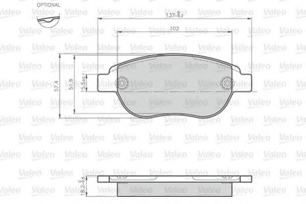 set placute frana,frana disc PEUGEOT 207/307/PARTNER 02- 137x57,4x19