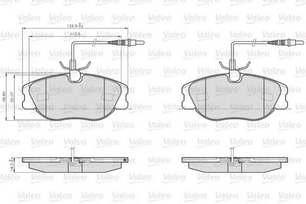 set placute frana,frana disc FIAT SCUDO 1,6-2,0 JTD 96-06 129,9x58,9x19 LUCAS