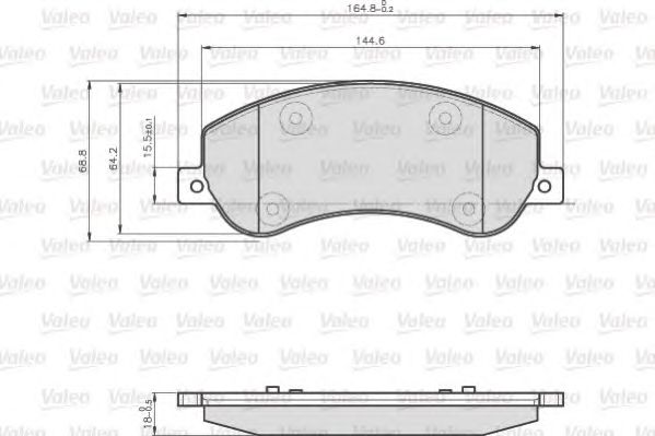 set placute frana,frana disc FORD TRANSIT 2,2 TDCI 06-14 164,8x66,8x18 BOSCH