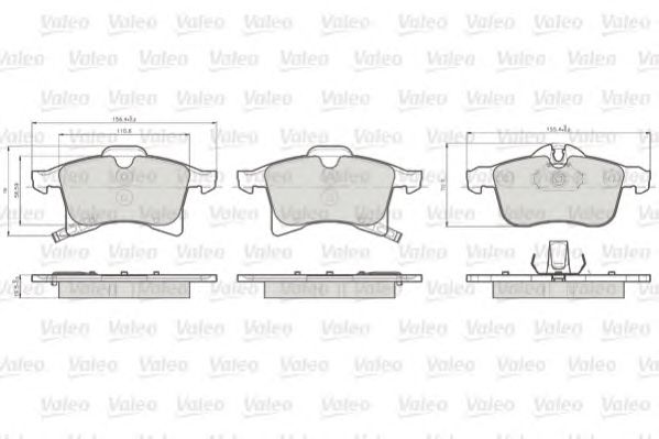 set placute frana,frana disc OPEL COMBO 1,3-2,0 CDTI 01- 155,4x70,6x20,3 TEVES