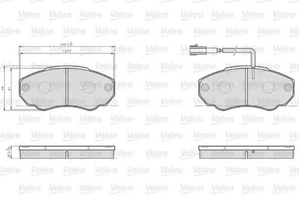 set placute frana,frana disc CITROEN JUMPER 2,0-2,8HDI 02- 140,7x66x19 BREMBO