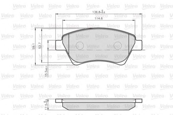 set placute frana,frana disc RENAULT KANGOO 1,2-1,9 01- 136,8x59,5x18,3 BOSCH