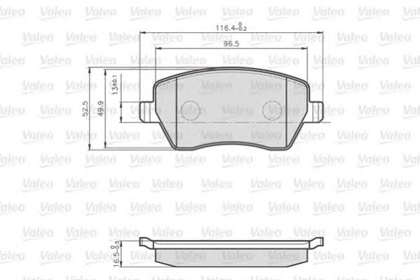 set placute frana,frana disc RENAULT KANGOO 1,2-1,6 08- 116,4x52,5x17,3 LUCAS