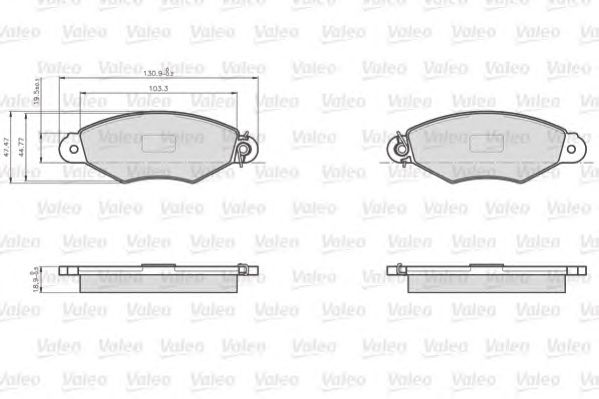 set placute frana,frana disc NISSAN KUBISTAR 1,2-1,6 16V 03-09 130,8x47,4x18 BOSCH