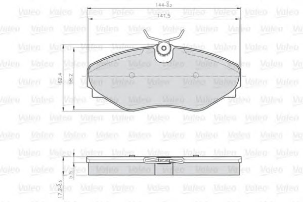 set placute frana,frana disc RENAULT TRAFIC 01-/VIVARO 144,2x62,4x18