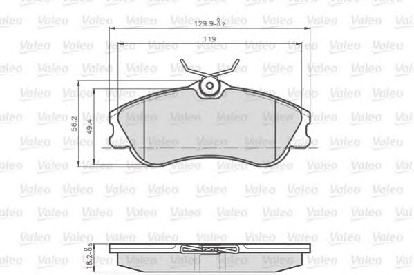 set placute frana,frana disc CITROEN BERLINGO/XSARA 96- 129,9x56,2x18,2 LUCAS