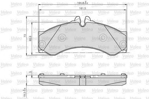 set placute frana,frana disc MERCEDES-BENZ SPRINTER 208-414 95-06 164,8x73x20