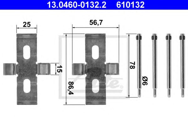 Set accesorii, placute frana