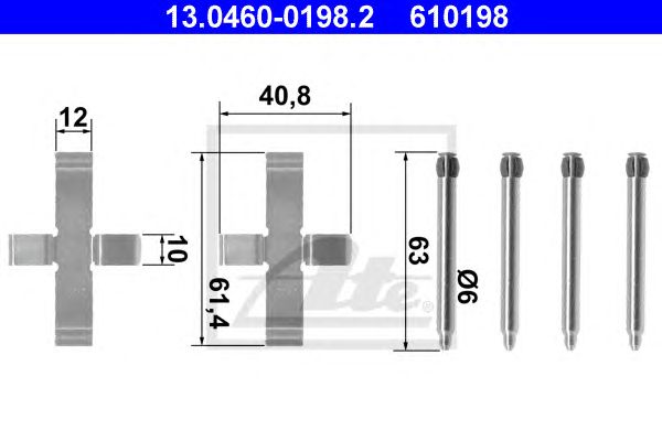 Set accesorii, placute frana