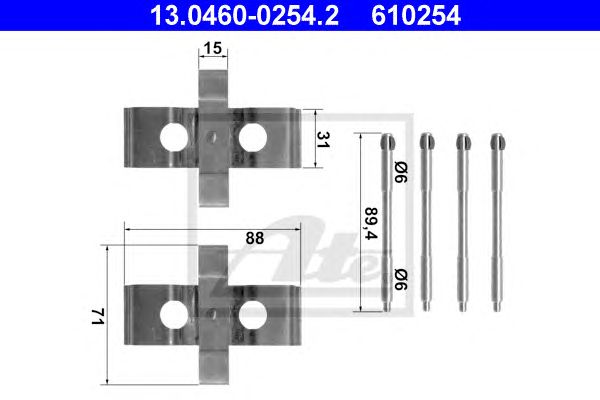 Set accesorii, placute frana