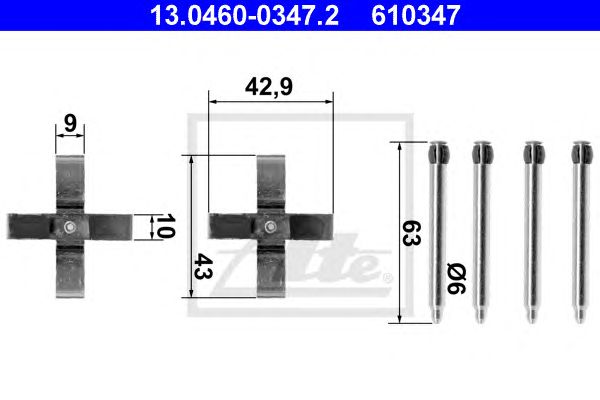 Set accesorii, placute frana