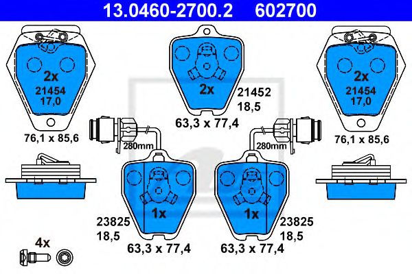 set placute frana,frana disc